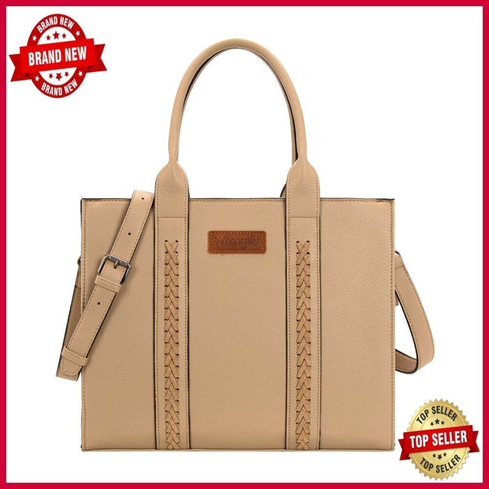 Large Vegan Leather Tote Bag with Adjustable Strap and Zipper Closure